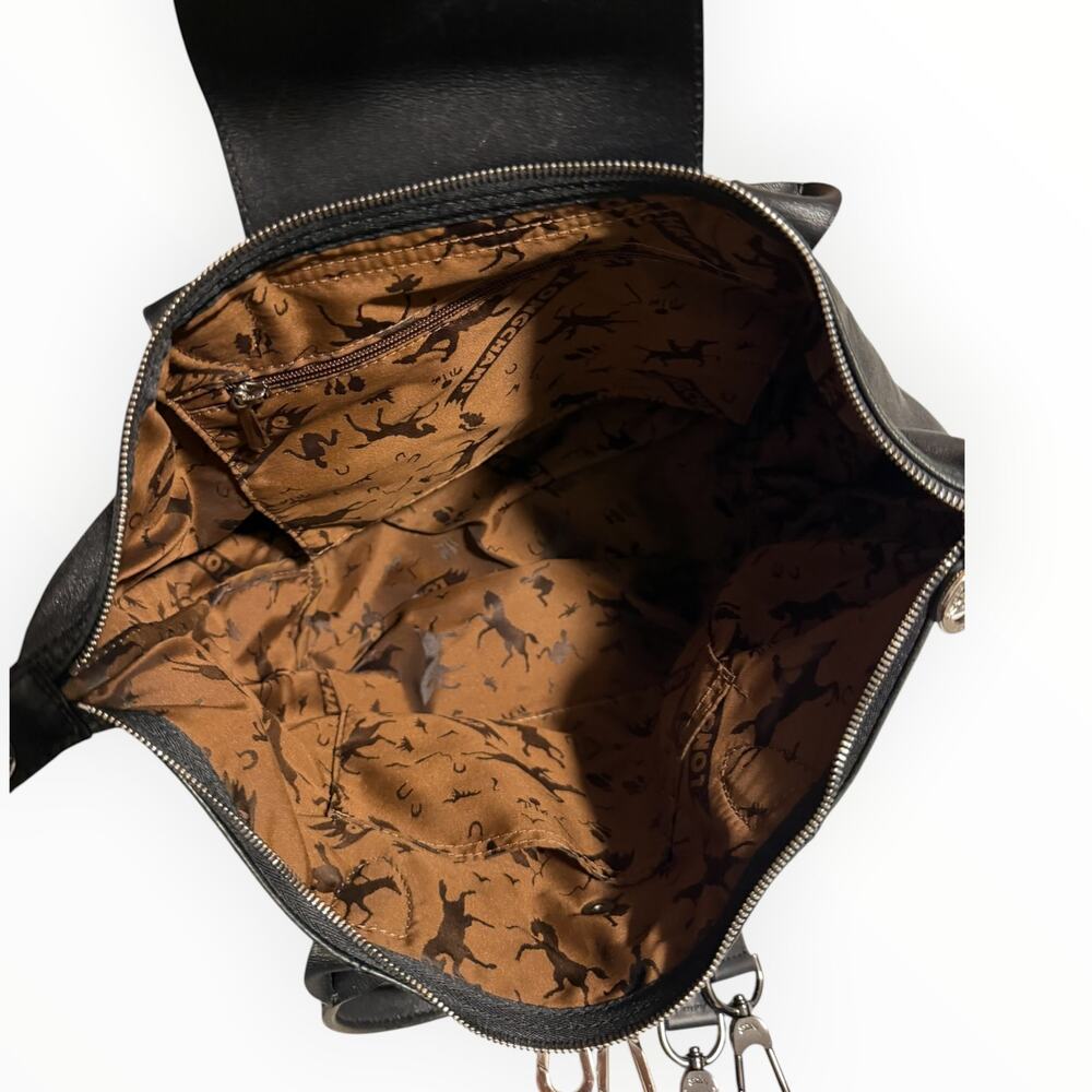 Longchamp Black Leather Top-Handle Satchel with Removable Strap - Picture 10 of 12